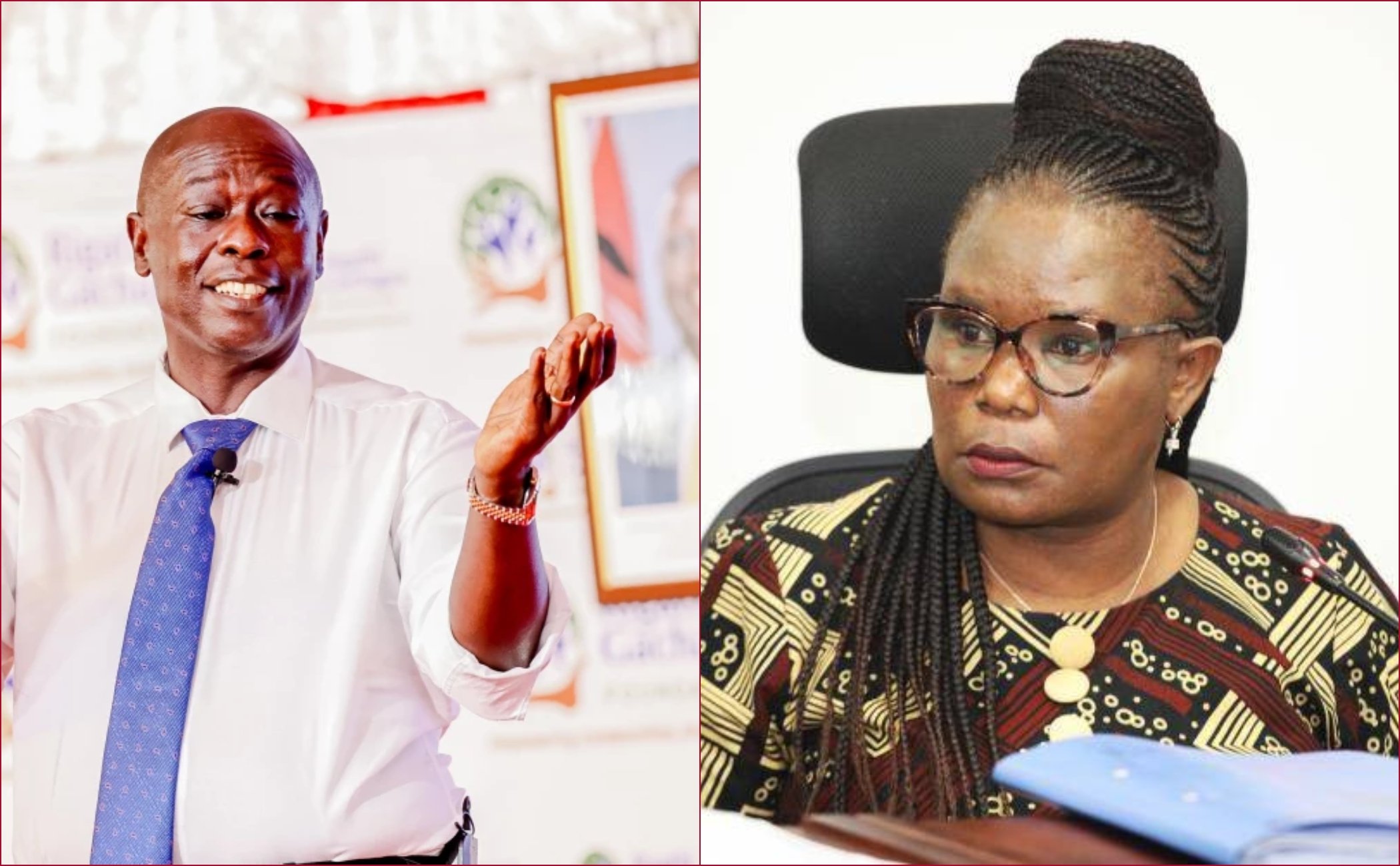 Former deputy president Rigathi Gachagua urged former Meru governor Kawira Mwangaza to cross to his faction.